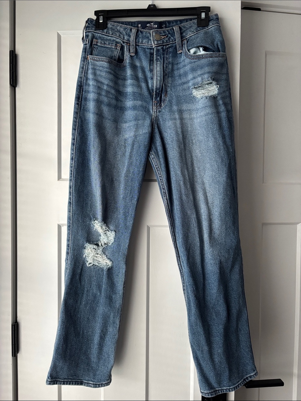 Hollister Medium Blue High-Rise Straight Jeans